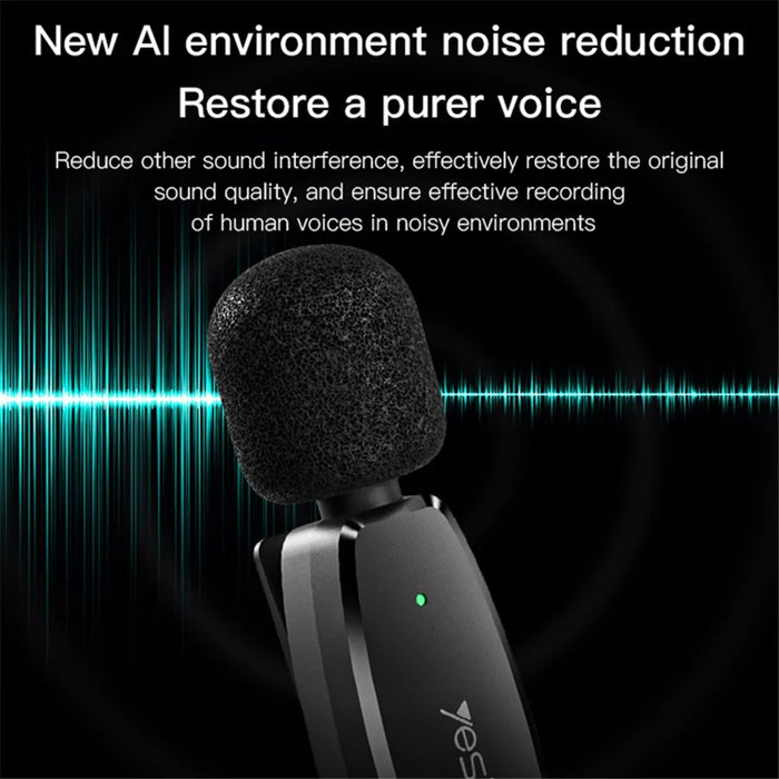 YESIDO KR15 Low Latency Wireless Lavalier Microphone iP / Type-C / 3.5mm Receiver + 2 Transmitter Mic Set - 2
