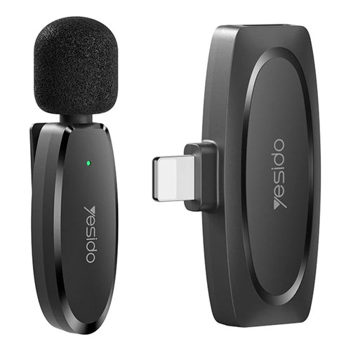 YESIDO KR12 For iPhone 8-Pin iPad Wireless Lavalier Microphone Mini Recording Mic (1 Transmitter + 1 Receiver) - 1