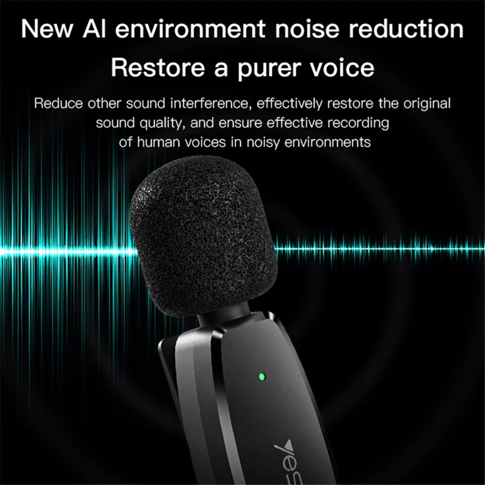 YESIDO KR12 For iPhone 8-Pin iPad Wireless Lavalier Microphone Mini Recording Mic (1 Transmitter + 1 Receiver) - 2