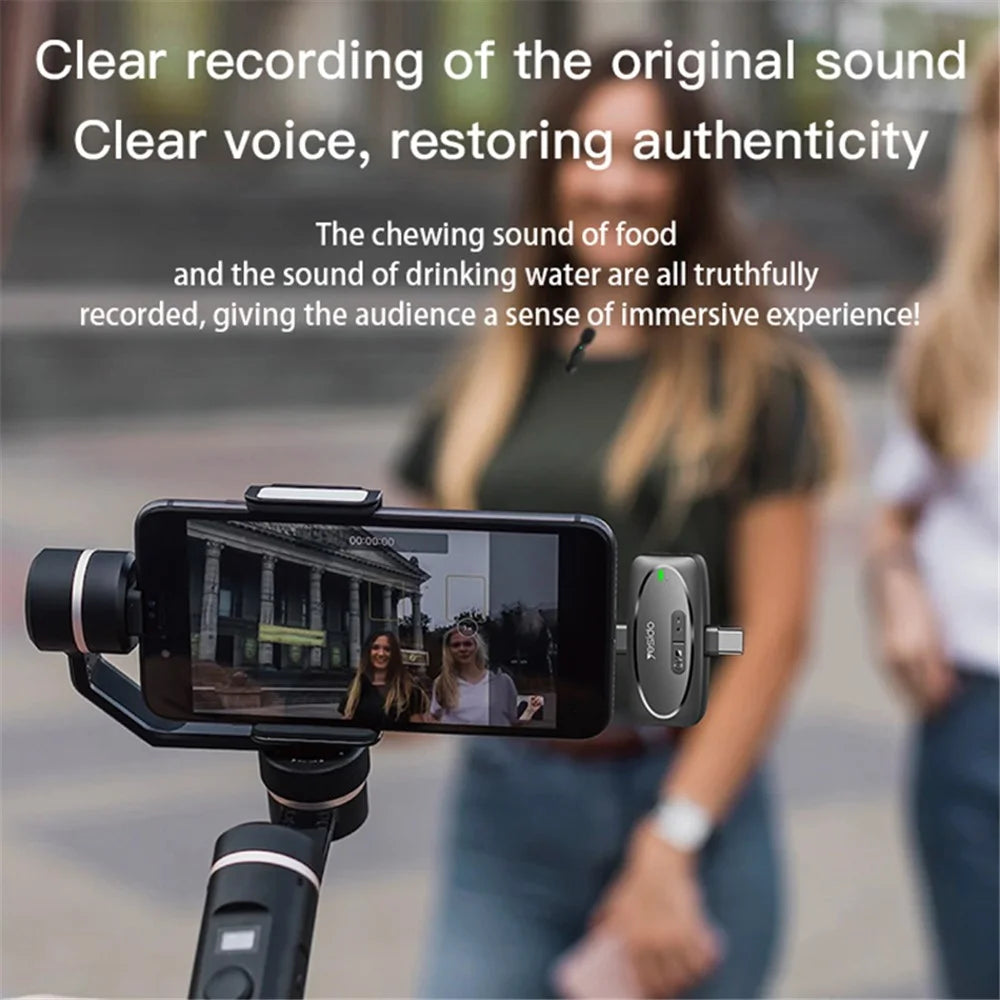 YESIDO KR12 For iPhone 8-Pin iPad Wireless Lavalier Microphone Mini Recording Mic (1 Transmitter + 1 Receiver) - 3
