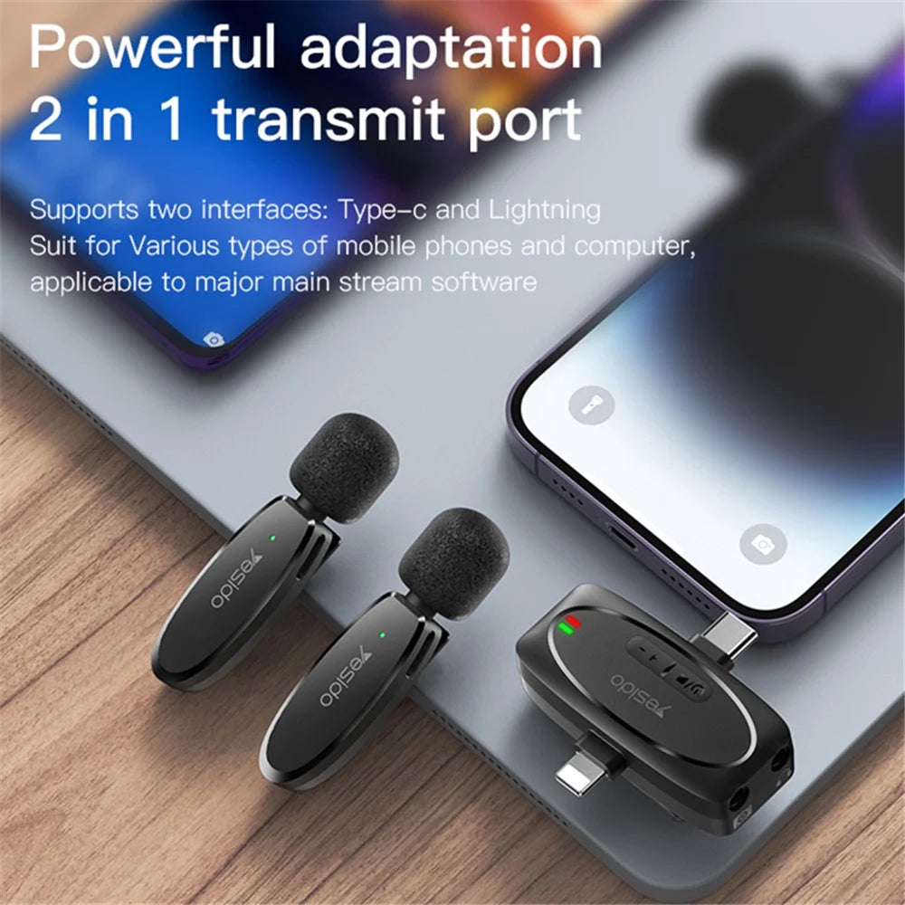 YESIDO KR12 For iPhone 8-Pin iPad Wireless Lavalier Microphone Mini Recording Mic (1 Transmitter + 1 Receiver) - 7