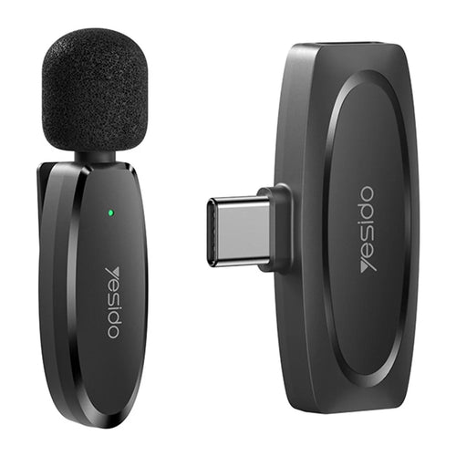 YESIDO KR11 Type-C Clip Design Microphone Low Delay Wireless Video Recording Mic (1 Transmitter + 1 Receiver) - 1