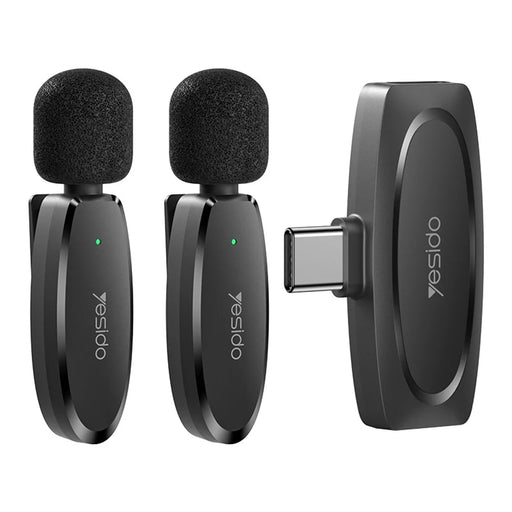 YESIDO KR13 Type-C Low Delay Video Recording Mic Wireless Lavalier Microphone  (2 Transmitters + 1 Receiver) - 1