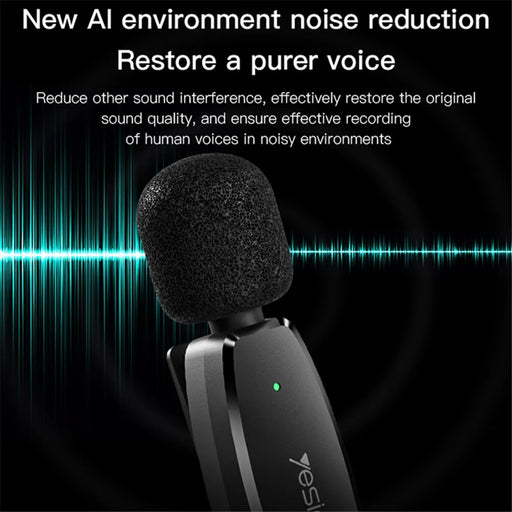 YESIDO KR14 8-Pin Plug Mini Recording Mic for iPhone Wireless Lavalier Microphone  (2 Transmitters + 1 Receiver) - 2