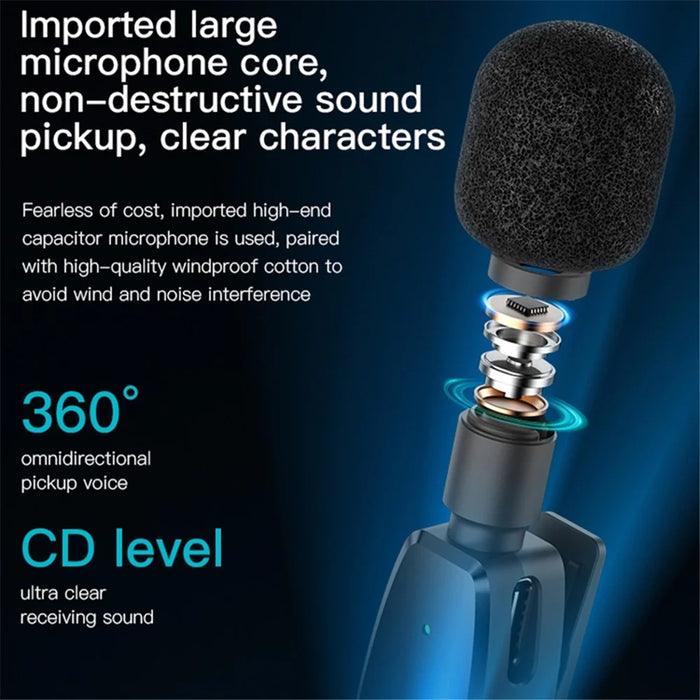 YESIDO KR14 8-Pin Plug Mini Recording Mic for iPhone Wireless Lavalier Microphone  (2 Transmitters + 1 Receiver) - 5