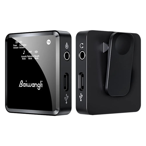 BAIWANGLI SX39 Wireless Noise Canceling Microphone System Portable Collar Clip Mic for Type-C, 1 Transmitter + 1 Receiver - 1