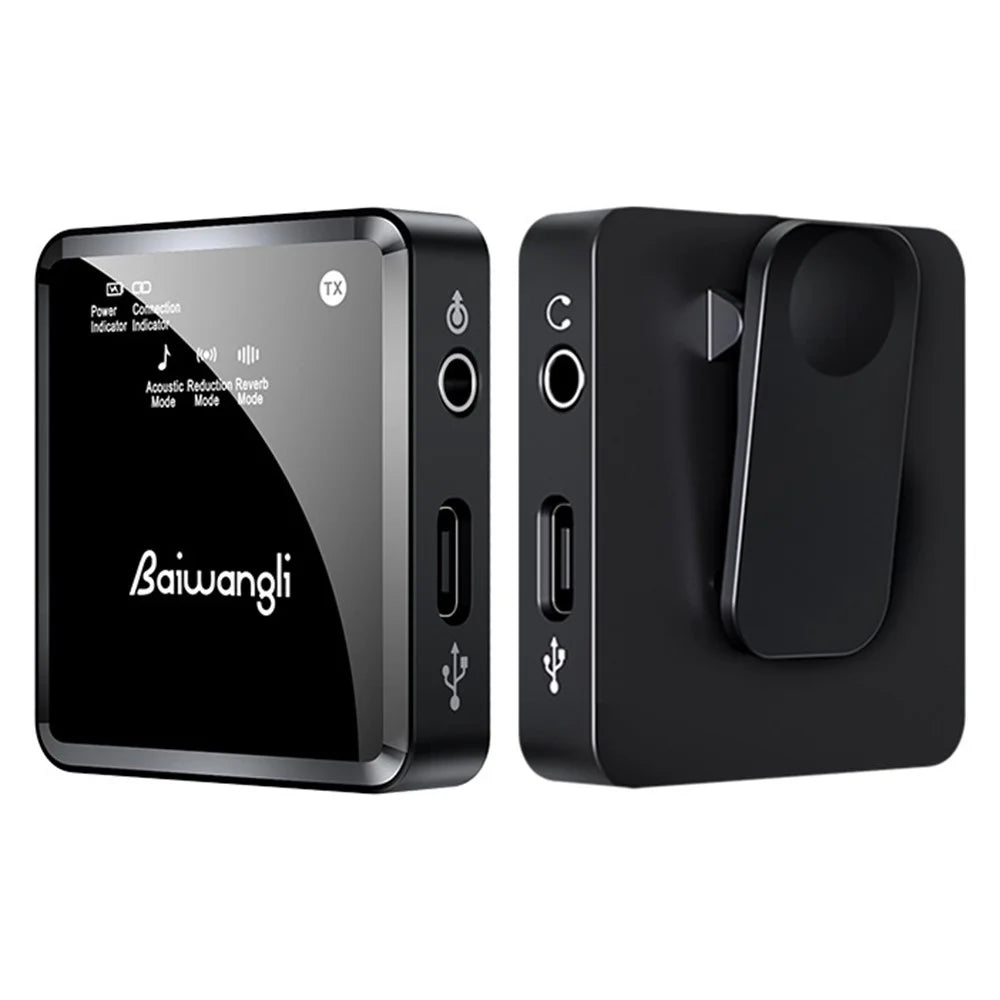BAIWANGLI SX39 Wireless Noise Canceling Microphone System Portable Collar Clip Mic for Type-C, 1 Transmitter + 1 Receiver - 1