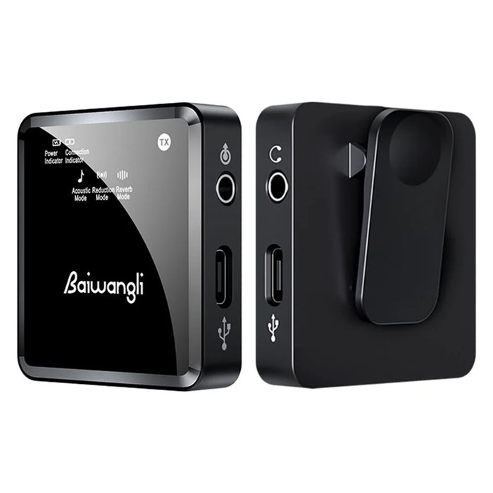 BAIWANGLI SX39 Wireless Noise Canceling Microphone System Portable Collar Clip Mic for Type-C, 1 Transmitter + 1 Receiver - 1