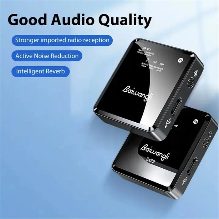 BAIWANGLI SX39 Wireless Noise Canceling Microphone System Portable Collar Clip Mic for Type-C, 1 Transmitter + 1 Receiver - 6