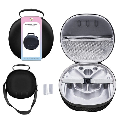 JYS JYS-MQ007 For Meta Quest 3 Hard EVA Portable Storage Bag VR Helmet Handle Protection Bag - Black - 1