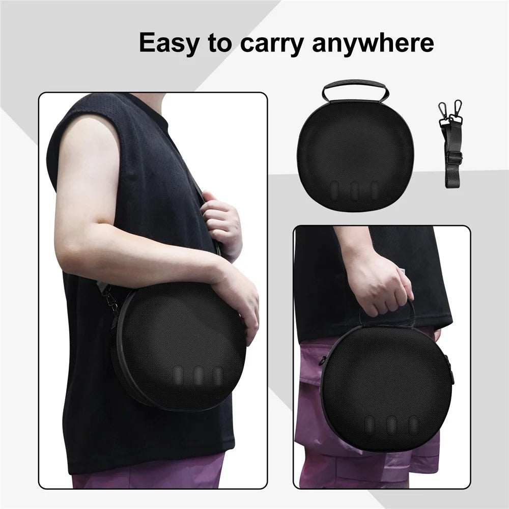 JYS JYS-MQ007 For Meta Quest 3 Hard EVA Portable Storage Bag VR Helmet Handle Protection Bag - Black - 4