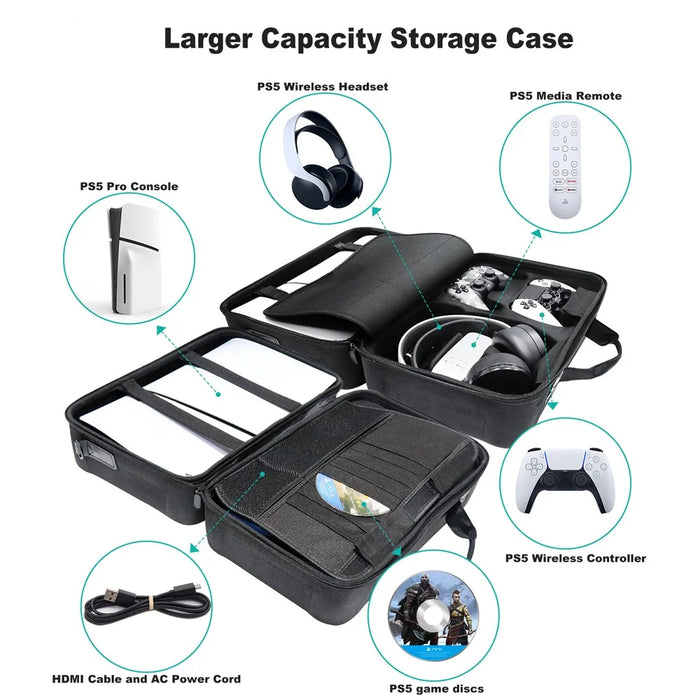 JYS JYS-P5179 For PS5 Slim Console Portable Carrying Case Shockproof Shoulder Bag - 2