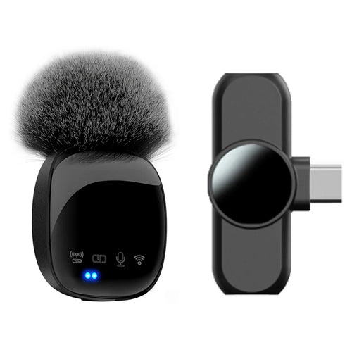 R8 Bluetooth-compatible Clip-On Recording Mic Wireless Lavalier Microphone (1 Transmitter + 1 Receiver) - Type-C - 1