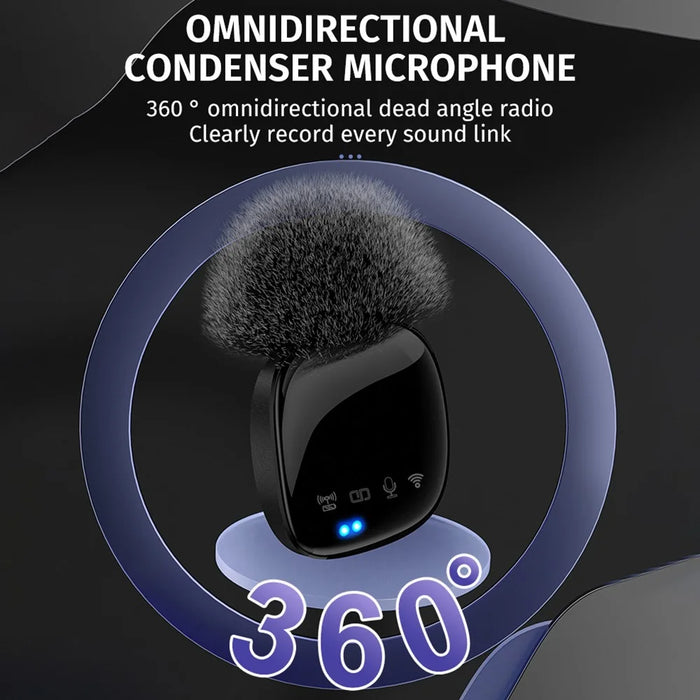 R8 Noise Cancellation Wireless Mic Clip-on Lapel Microphone (2 Transmitters + 1 Receiver) - Type-C - 3