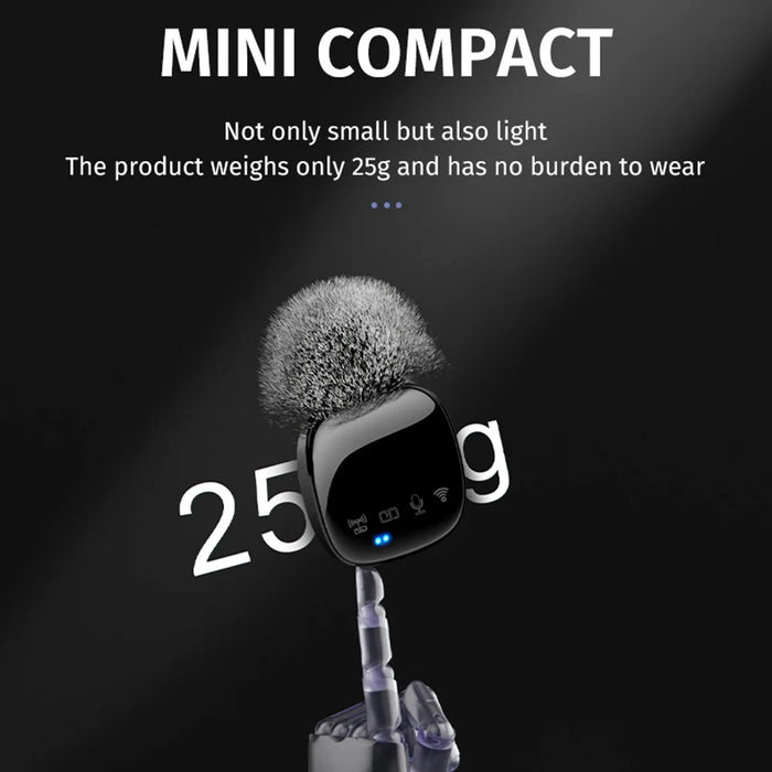 R8 Noise Cancellation Wireless Mic Clip-on Lapel Microphone (2 Transmitters + 1 Receiver) - Type-C - 5