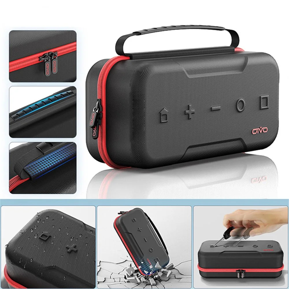 OIVO IV-SW188 For Nintendo Switch / Switch OLED Carrying Bag Game Console and Accessories EVA Storage Case - Red - 3