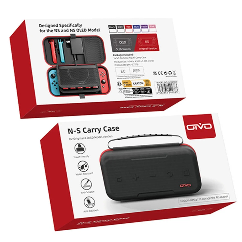 OIVO IV-SW188 For Nintendo Switch / Switch OLED Carrying Bag Game Console and Accessories EVA Storage Case - Red - 5