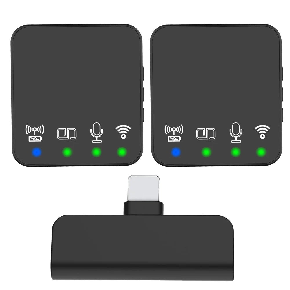 R10 2 Mic+1 Receiver Noise Canceling Collar Clip Wireless Microphone System - 8 Pin - 1