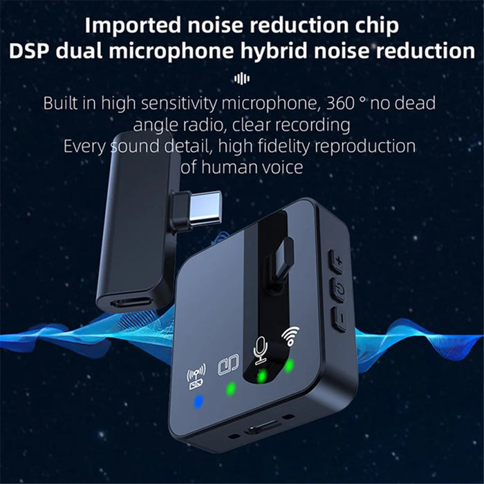 R10 2 Mic+1 Receiver Noise Canceling Collar Clip Wireless Microphone System - 8 Pin - 3