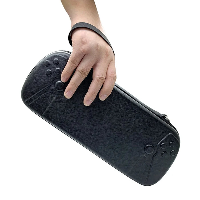 For PlayStation Portal Shockproof Storage Bag Game Console Carrying Case - Cross Texture PU Leather - 7