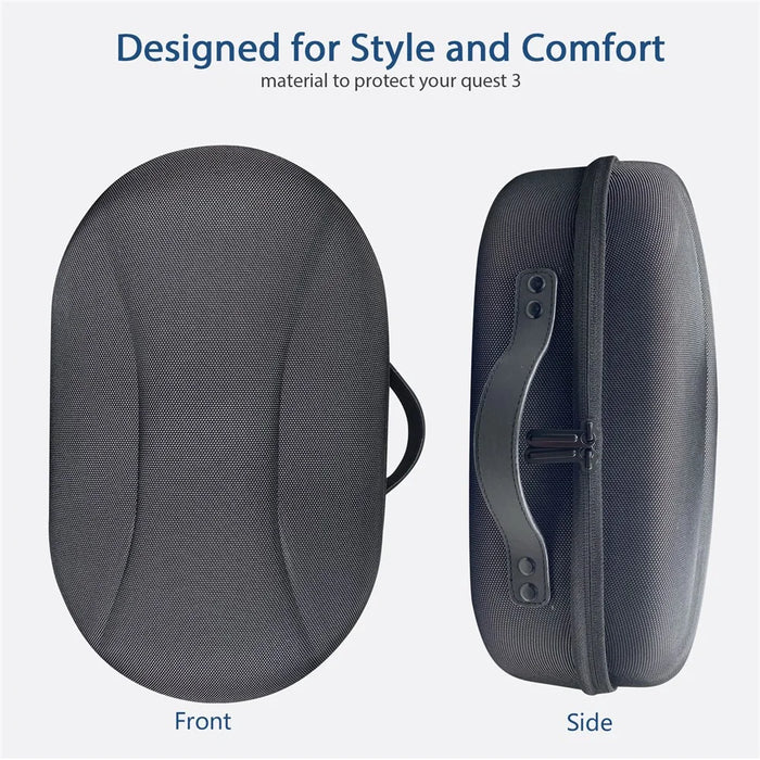 For Meta Quest 3 VR Headset Carrying Case EVA Shockproof Zipper Storage Bag - 5