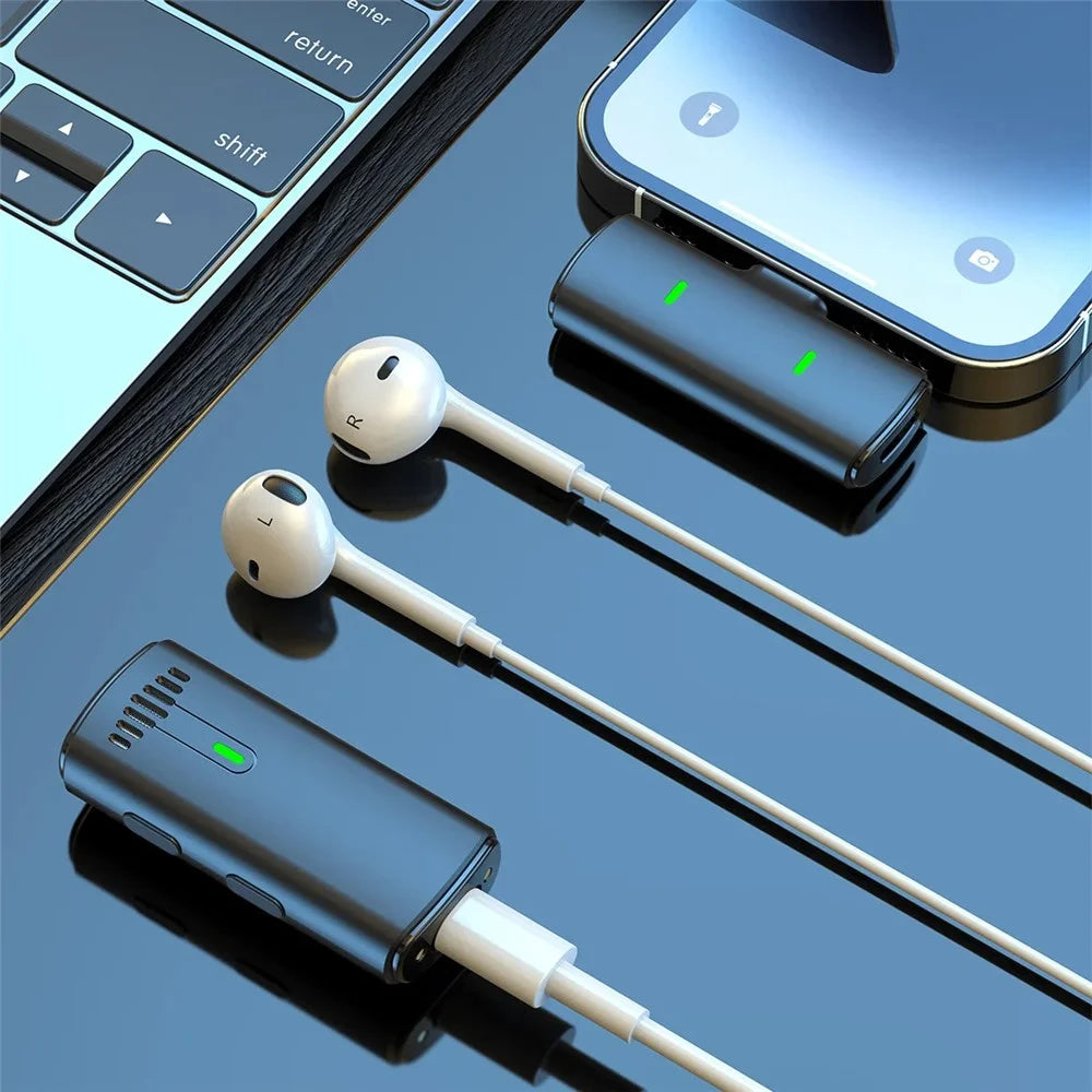 K10 Wireless Lavalier Mic DSP Noise Canceling Microphone  (2 Microphones+1 Receiver) - Type-C / Black+Yellow - 2