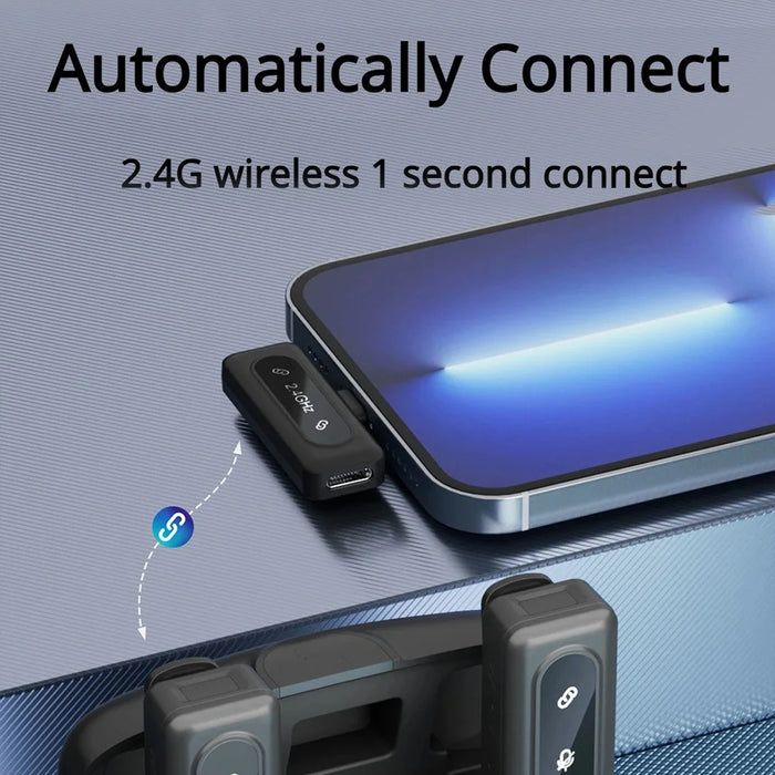 J50 Vlogging Wireless Noise Canceling Microphone Lavalier Mic (2 Microphones+1 Receiver) - Type-C - 5