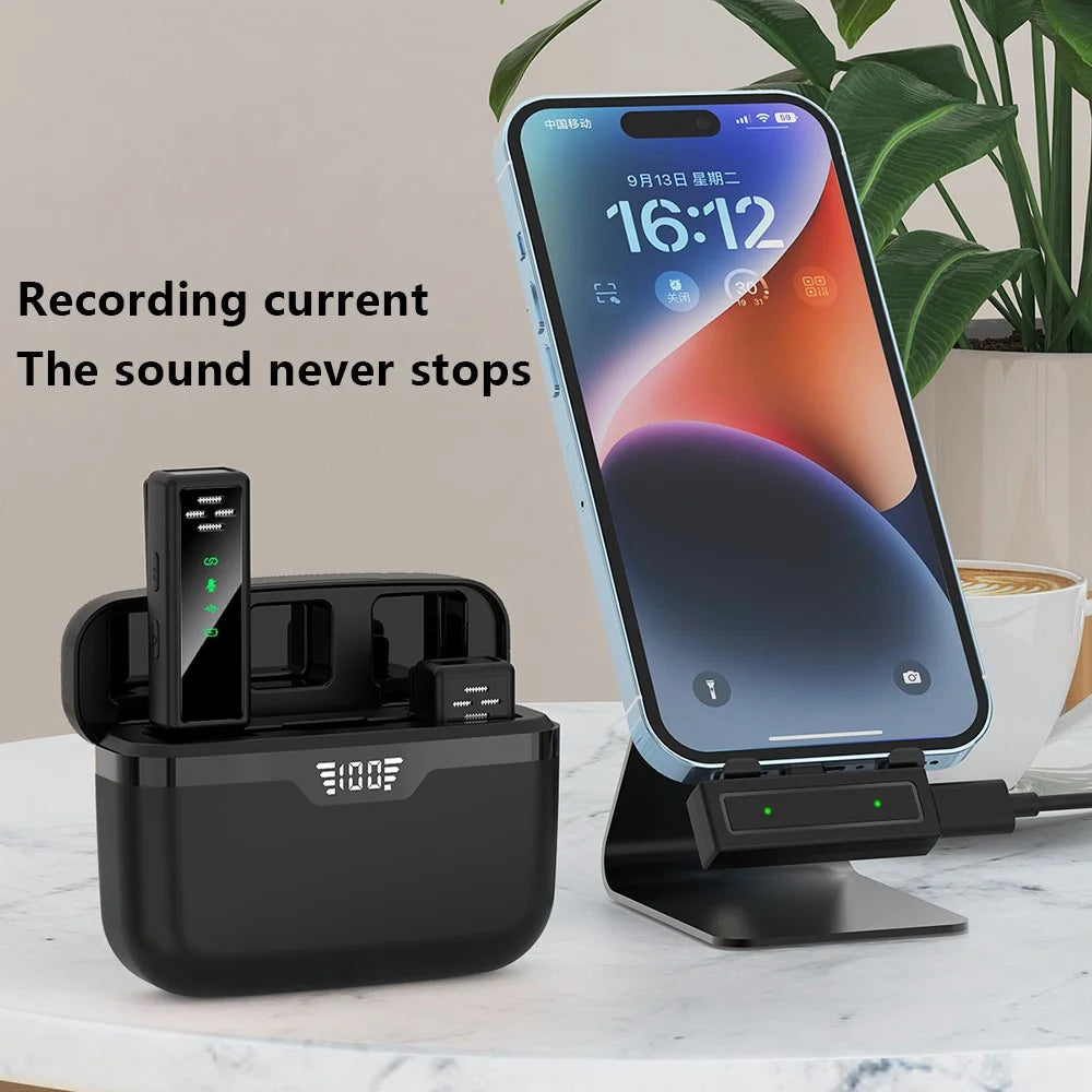 J80 Broadcasting Lavalier Mini Microphone (2 Microphones+1 Receiver) - Type-C - 5