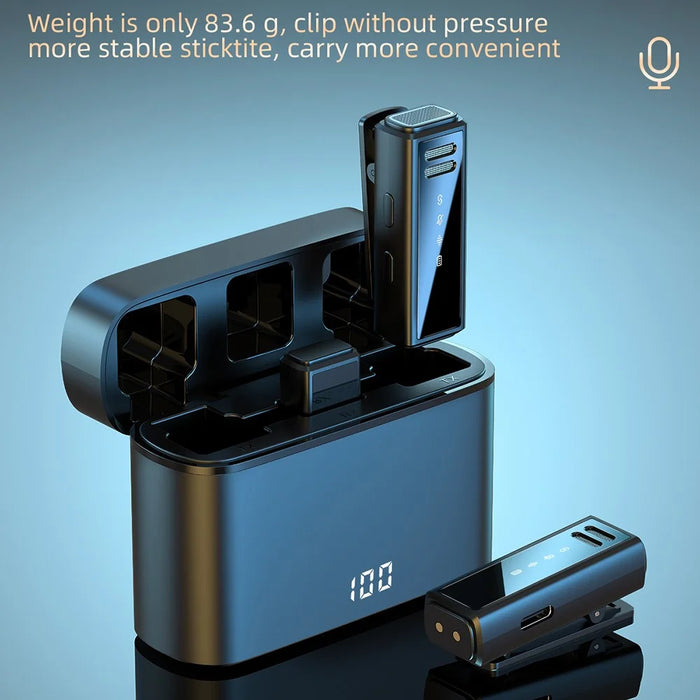 J88 Wireless Lavalier Live Streaming Microphone (2 Microphones+1 Receiver) - Type-C / Black - 2