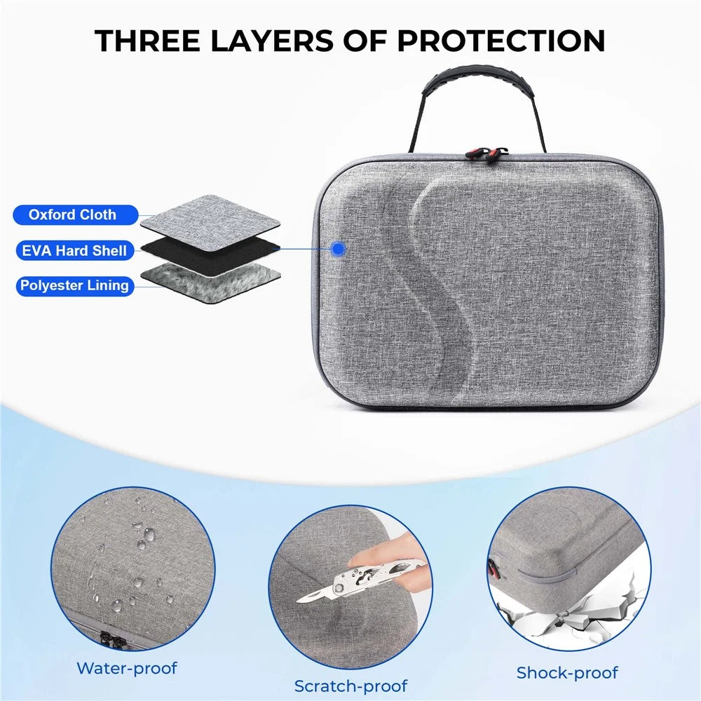 STARTRC GAMES 3.0 For Meta Quest 3 VR Hardshell Carrying Pouch Protection Bag Storage Case - Grey - 4