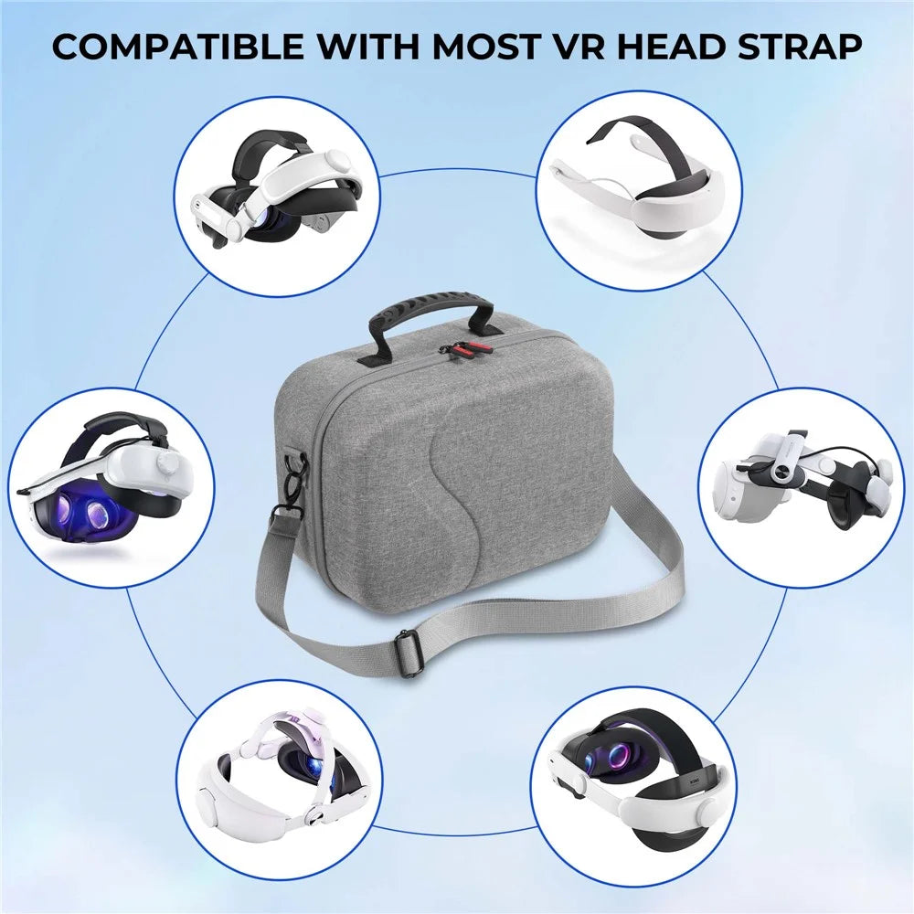 STARTRC GAMES 3.0 For Meta Quest 3 VR Hardshell Carrying Pouch Protection Bag Storage Case - Grey - 6