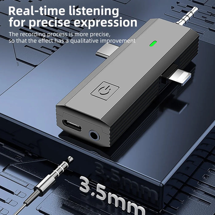 S17 For iPhone+Type-C+3.5mm AUX 3-In-1 Wireless Lavalier Microphone for Cell Phones, Cameras - 4