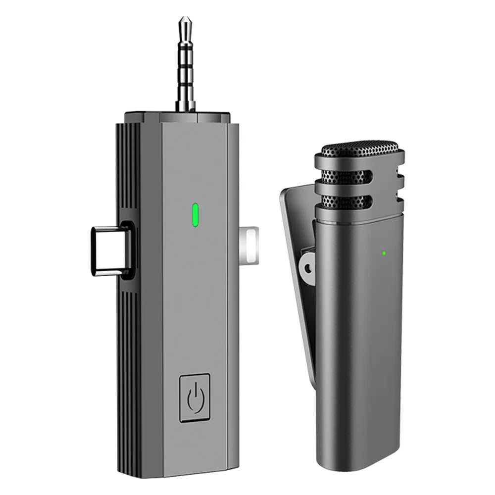 S17 For iPhone+Type-C+3.5mm AUX 3-in-1 Wireless Lavalier Microphone System, 1 Mic + 1 Receiver - 1