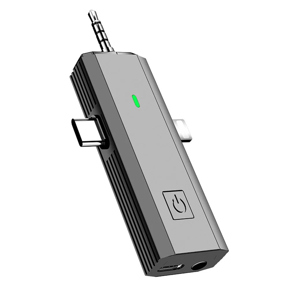 S17 For iPhone+Type-C+3.5mm AUX 3-in-1 Wireless Lavalier Microphone System, 1 Mic + 1 Receiver - 2