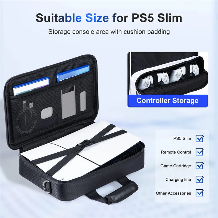 STARTRC GAMES For Sony PS5 Slim Game Console Storage Bag Oxford Cloth Crossbody Bag Handbag - 2