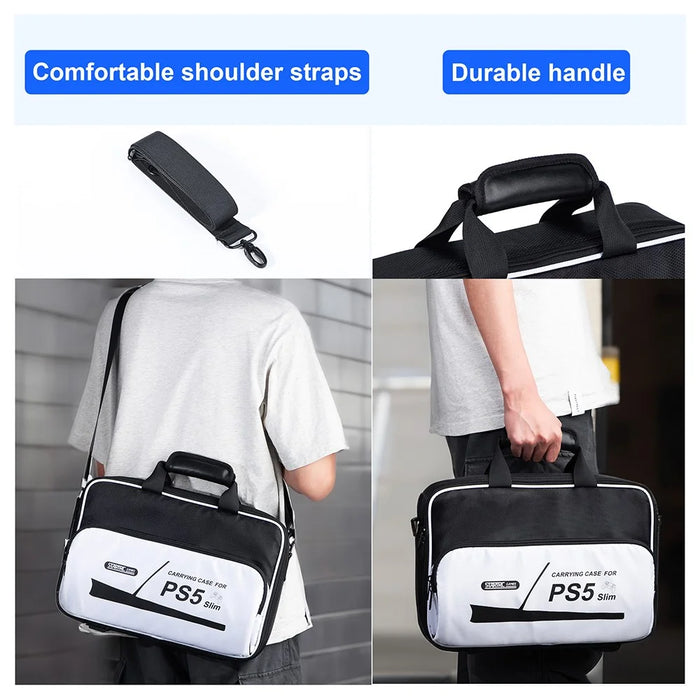 STARTRC GAMES For Sony PS5 Slim Game Console Storage Bag Oxford Cloth Crossbody Bag Handbag - 5