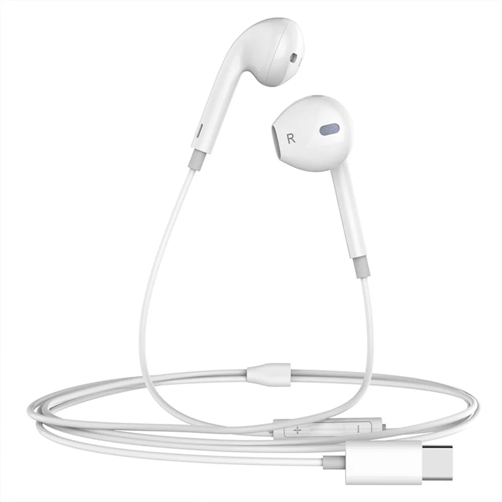 MCDODO HP-6070 MDD Type-C with Wire Earphones - White - 1