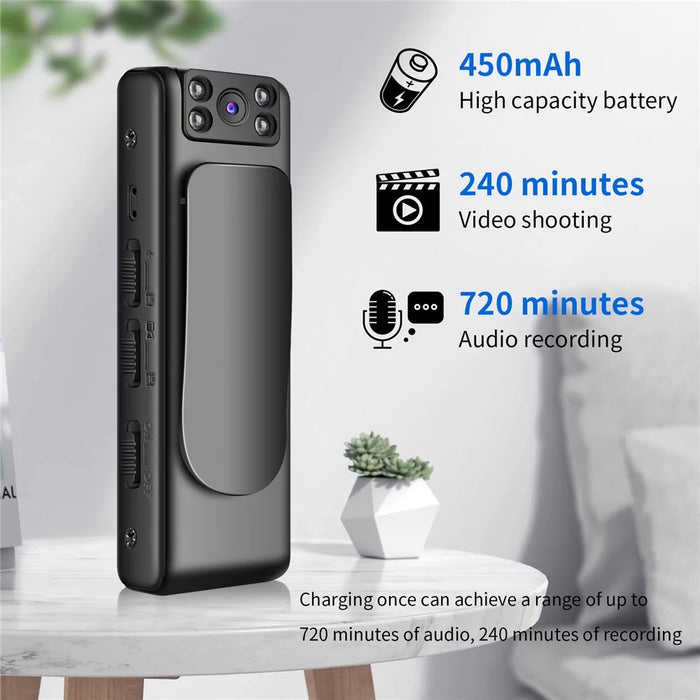 M6 Infrared Night Vision 1080P Full HD Pocket Camera Portable Video Recorder with Back Clip - 3
