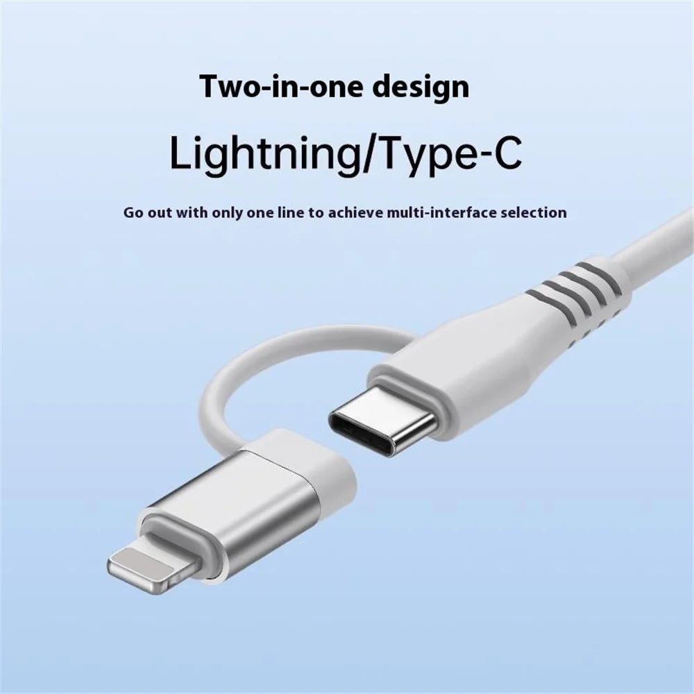 Type-C / 8-Pin 2-in-1 Wired Earphone Digital Chip Stereo Wire Control Phone Music Headset - 4