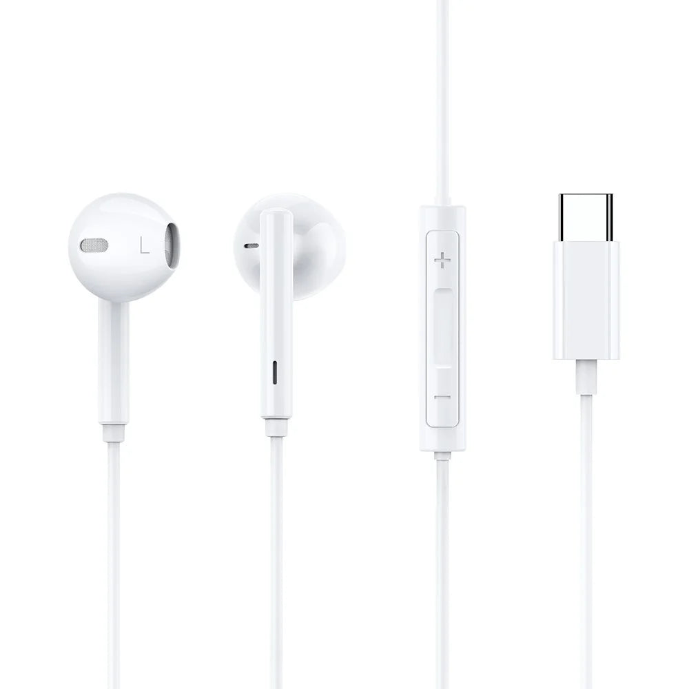 MCDODO HP-7500 Wired Control Headset Type-C Plug Audio Earphone with Mic for Xiaomi Samsung, etc. - White - 1