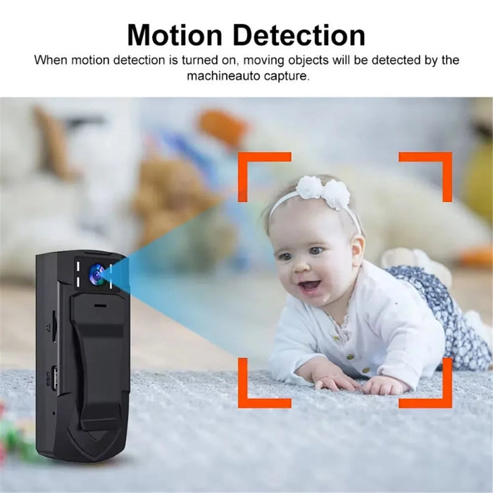 MD33 Mini Body Camera Back Clip Bodycam Outdoor Sports Video Recorder with Night Vision, Wide Angle - 4