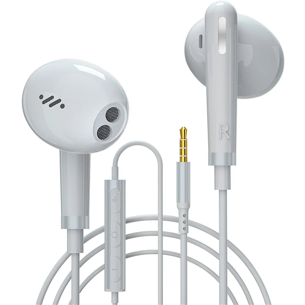 ME512 3.5mm Wired Earphone Line Control HiFi Sound Phone Laptop PC Music Gaming Headset - White - 1