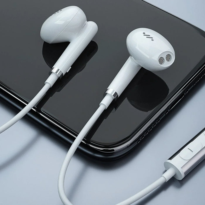 ME512 3.5mm Wired Earphone Line Control HiFi Sound Phone Laptop PC Music Gaming Headset - White - 2