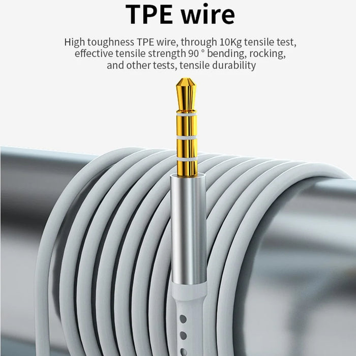 ME512 3.5mm Wired Earphone Line Control HiFi Sound Phone Laptop PC Music Gaming Headset - White - 5
