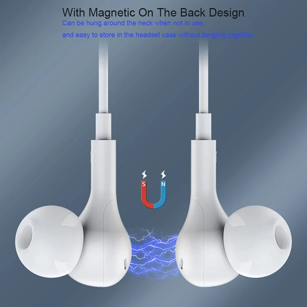 ME538 3.5mm Wired Magnetic Earphone Built-In Mic Wire Control Phone Computer Music Gaming Headset - White - 2