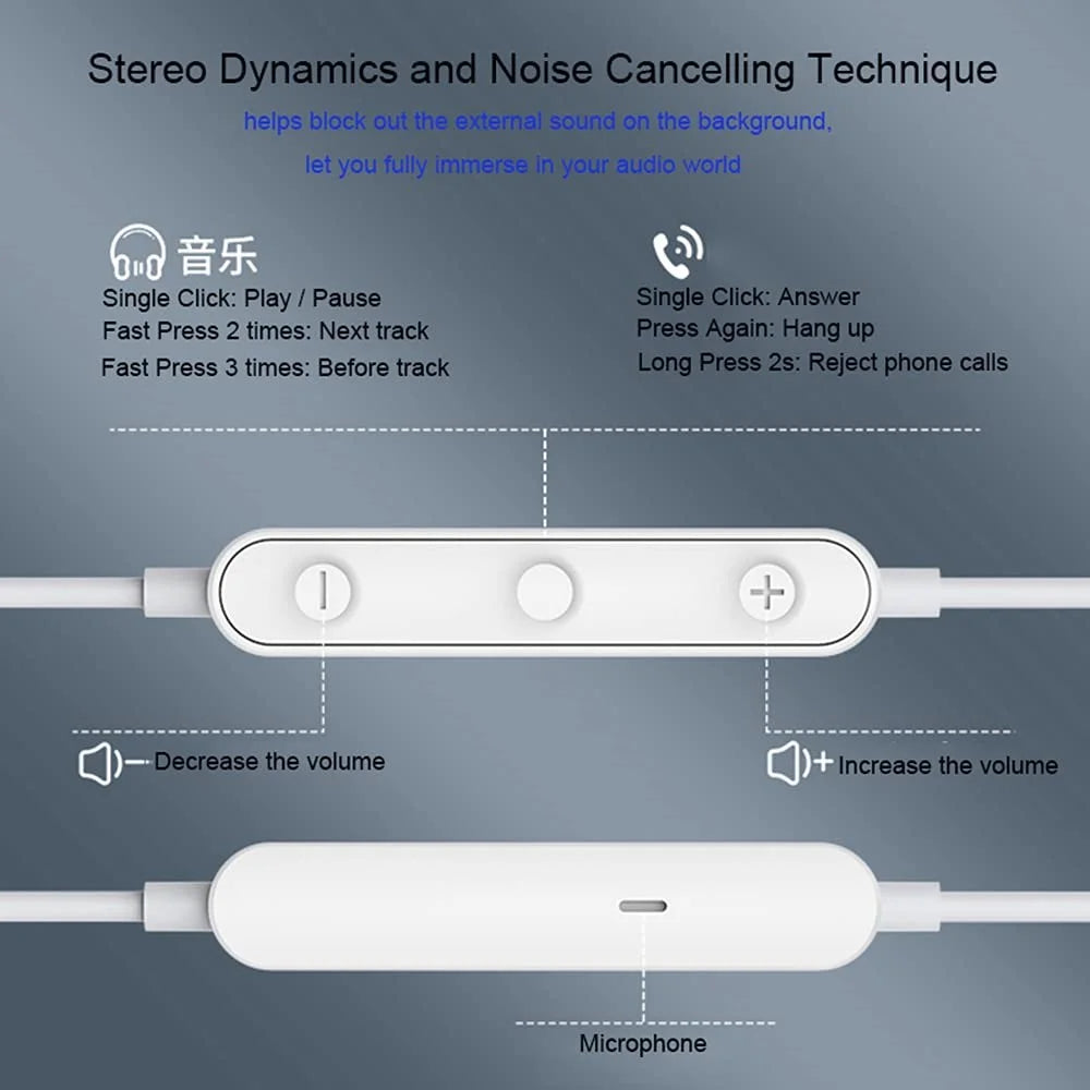 ME538 3.5mm Wired Magnetic Earphone Built-In Mic Wire Control Phone Computer Music Gaming Headset - White - 4