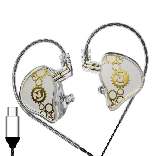 ND Venus Detachable Type-C Wired Headphones HiFi Sound Industrial In-Ear Earphones (No Mic) - White - 1