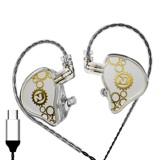 ND Venus Detachable Type-C Wired Headphones HiFi Sound Industrial In-Ear Earphones (No Mic) - White - 1