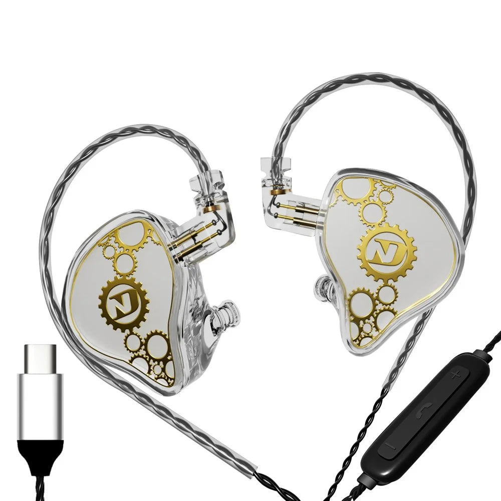 ND Venus Detachable Type-C Wired Headphones HiFi Sound Industrial In-Ear Earphones (With Mic) - White - 1