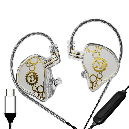 ND Venus Detachable Type-C Wired Headphones HiFi Sound Industrial In-Ear Earphones (With Mic) - White - 1